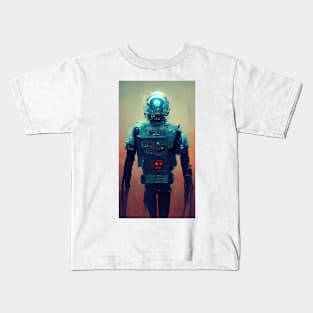 Robot in cyberpunk style Kids T-Shirt